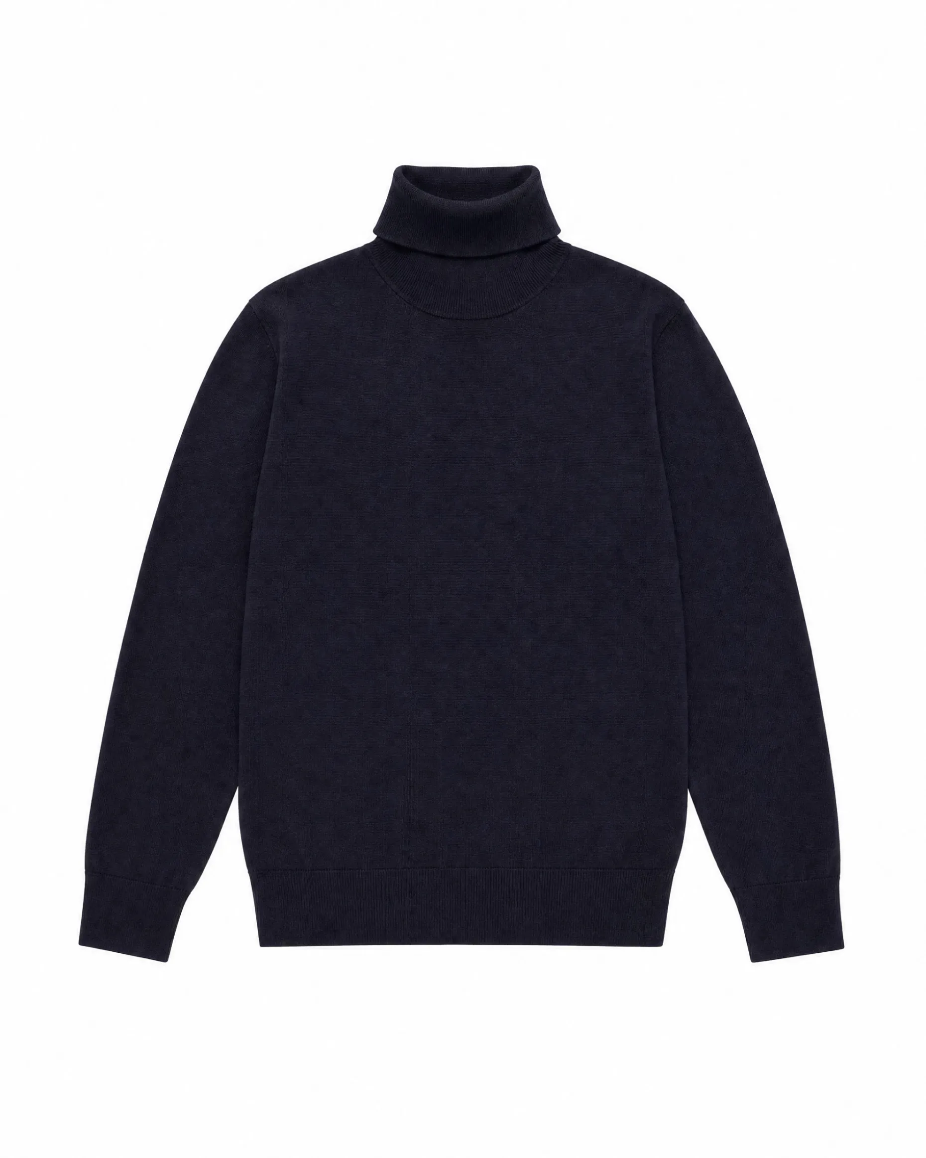 Pull col roulé en laine mérinos marine