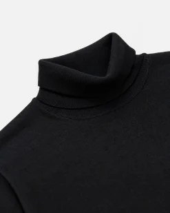 Pull col roulé en laine mérinos noir