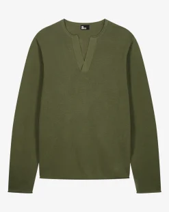 Pull col tunisien vert