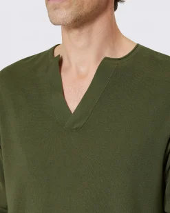 Pull col tunisien vert
