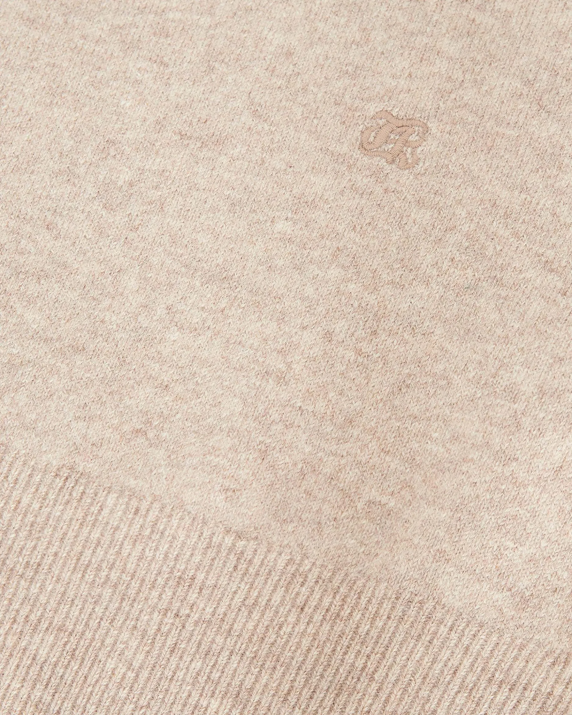 Pull col V en cachemire beige