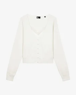 Pull effet trompe l'œil avec dentelle ecru