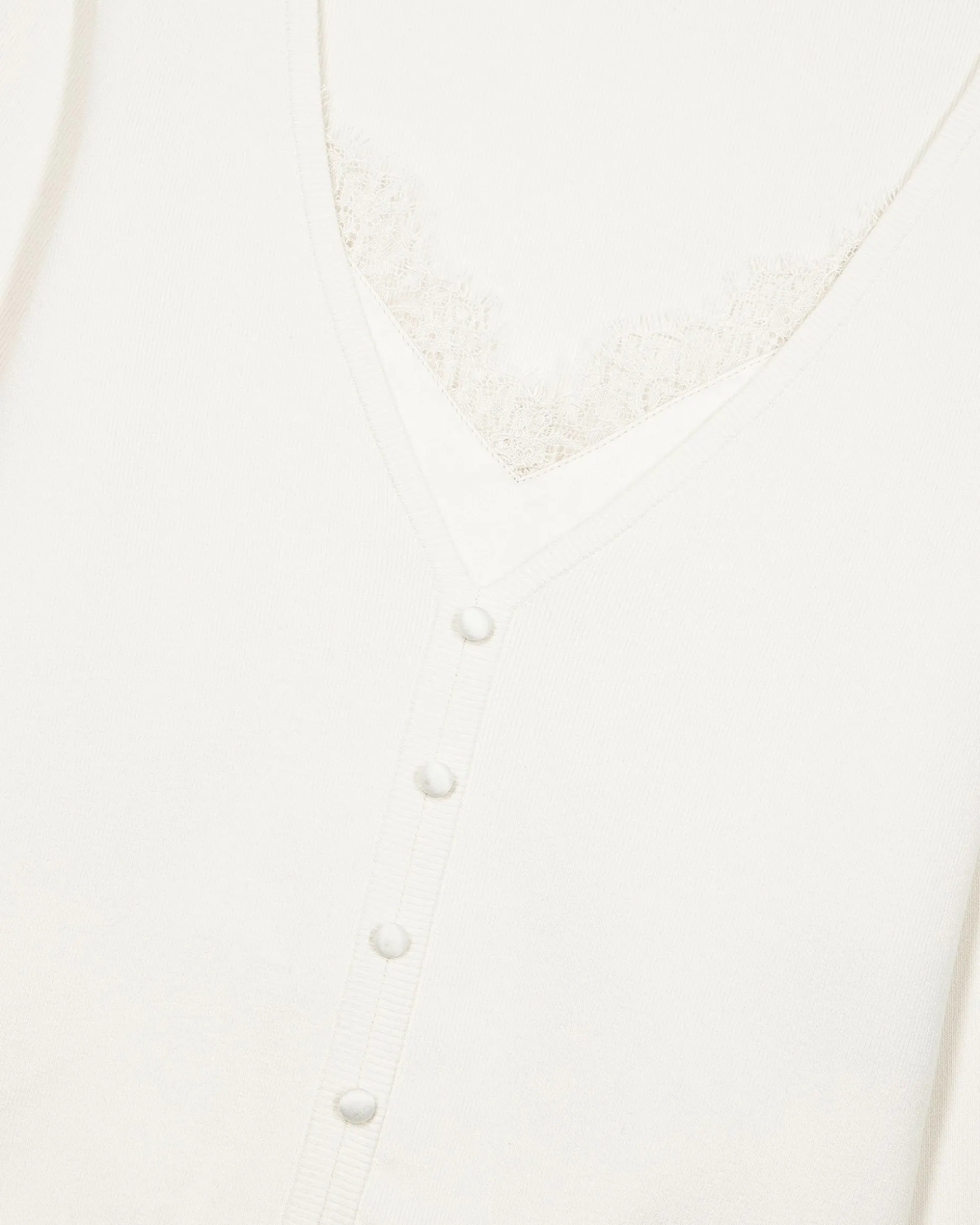 Pull effet trompe l'œil avec dentelle ecru