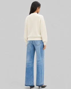 Pull en laine et cachemire ecru