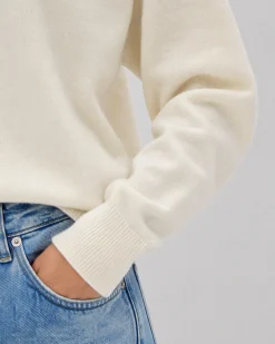 Pull en laine et cachemire ecru
