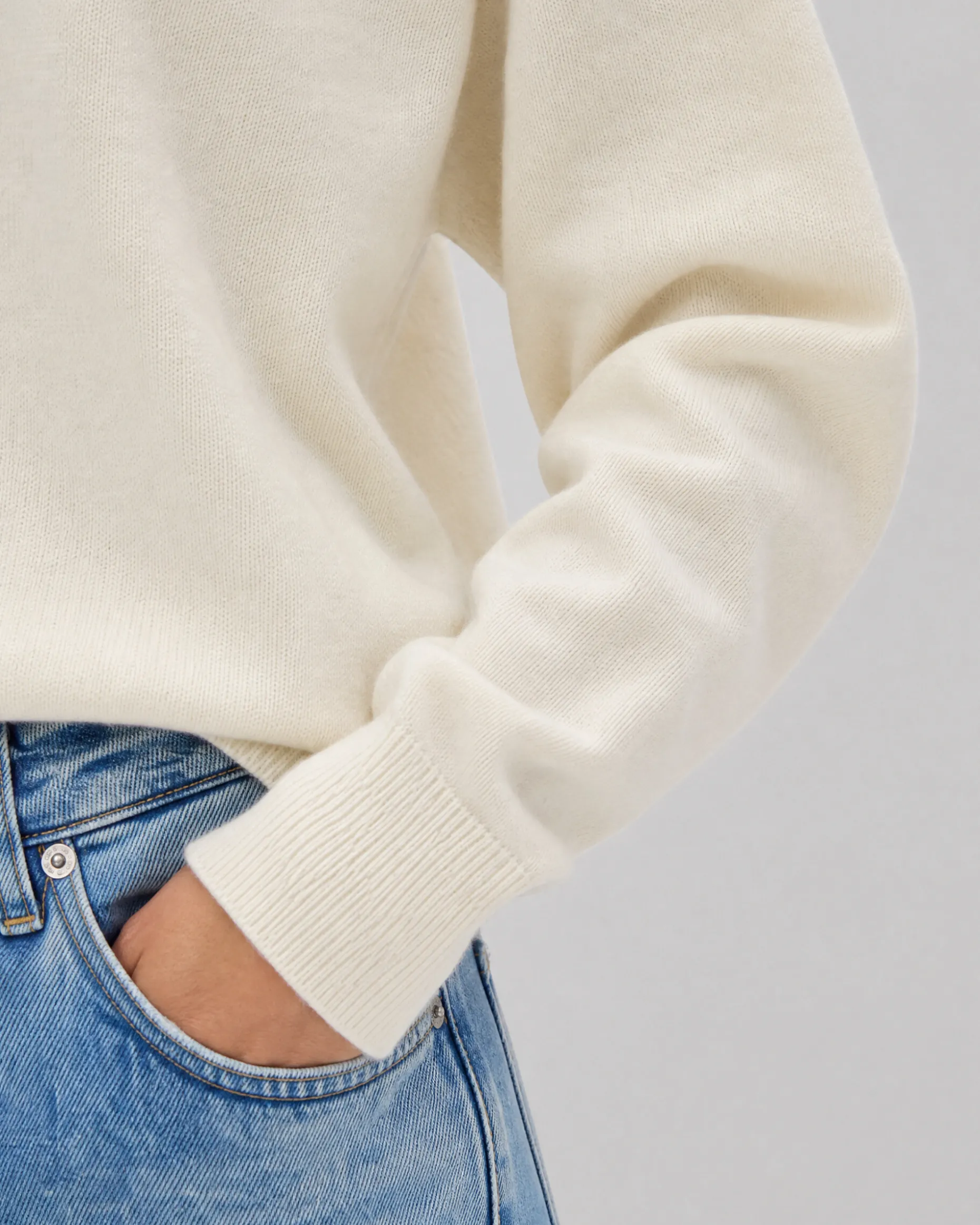 Pull en laine et cachemire ecru