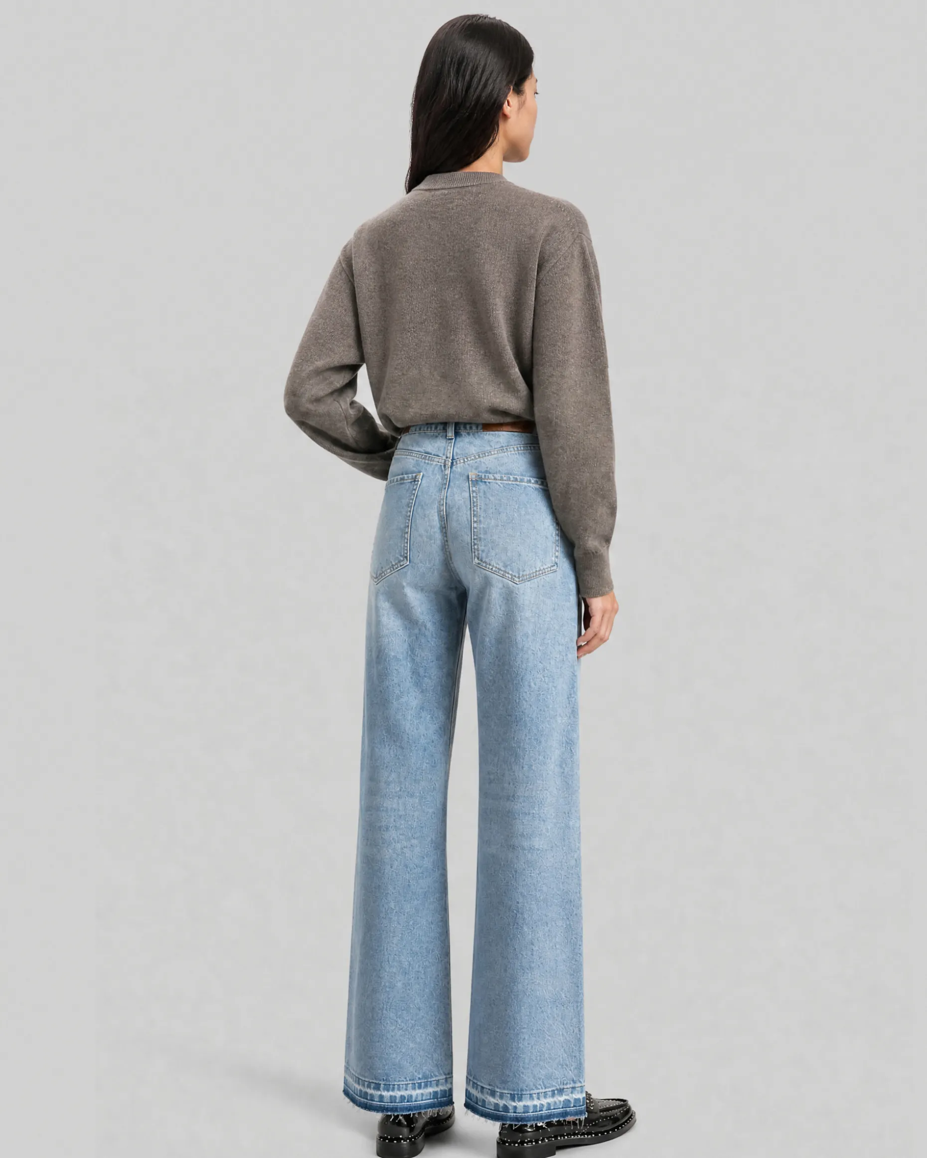 Pull en laine et cachemire marron