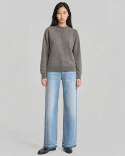 Pull en laine et cachemire marron