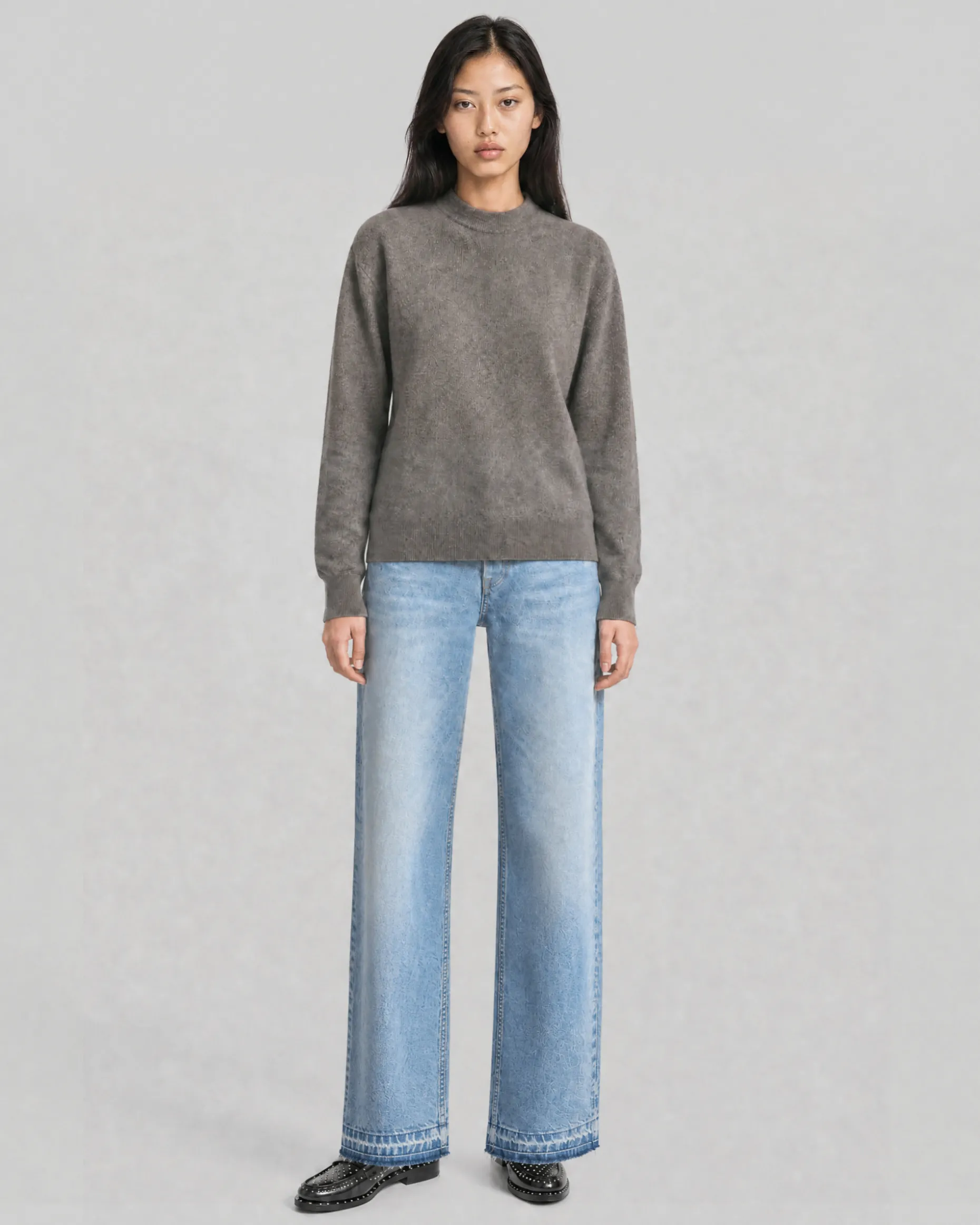 Pull en laine et cachemire marron