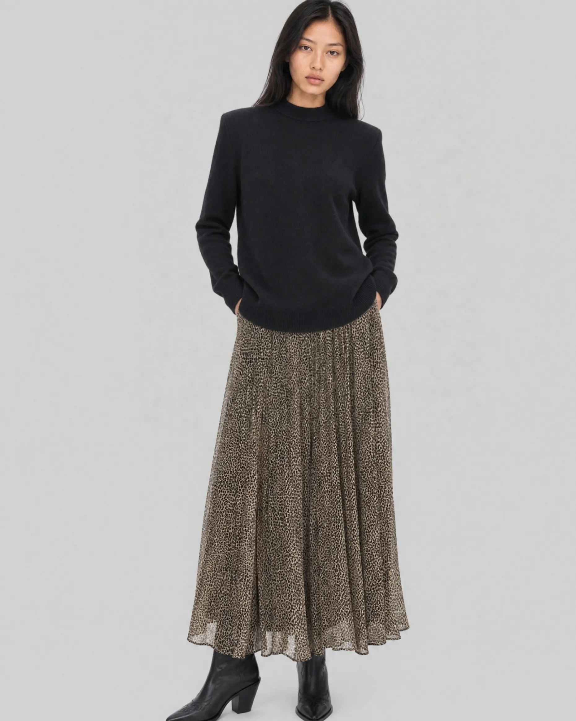 Pull en laine et cachemire noir