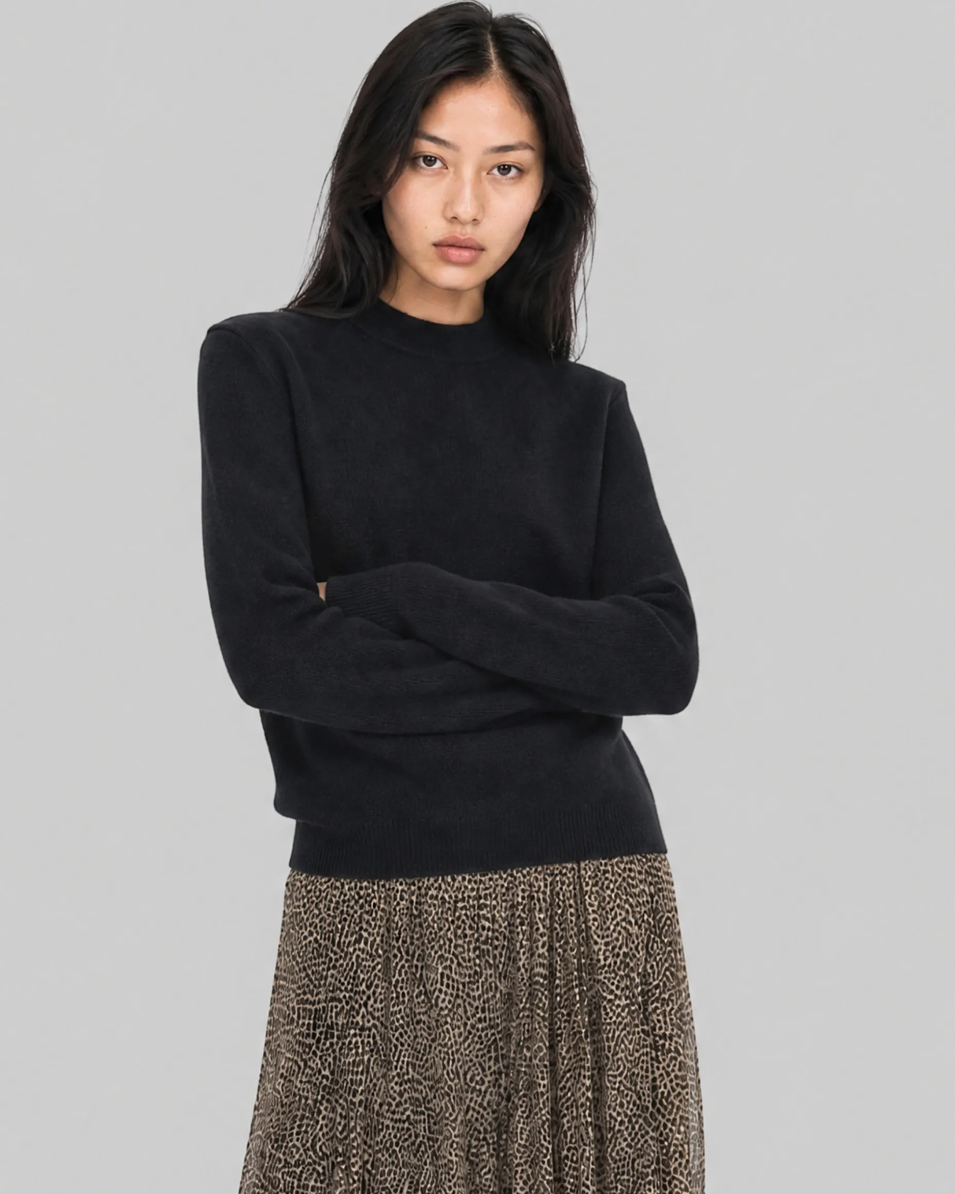 Pull en laine et cachemire noir