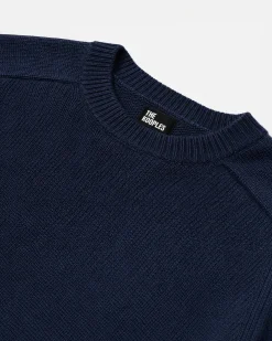 Pull en laine merinos marine