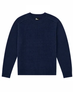Pull en laine merinos marine