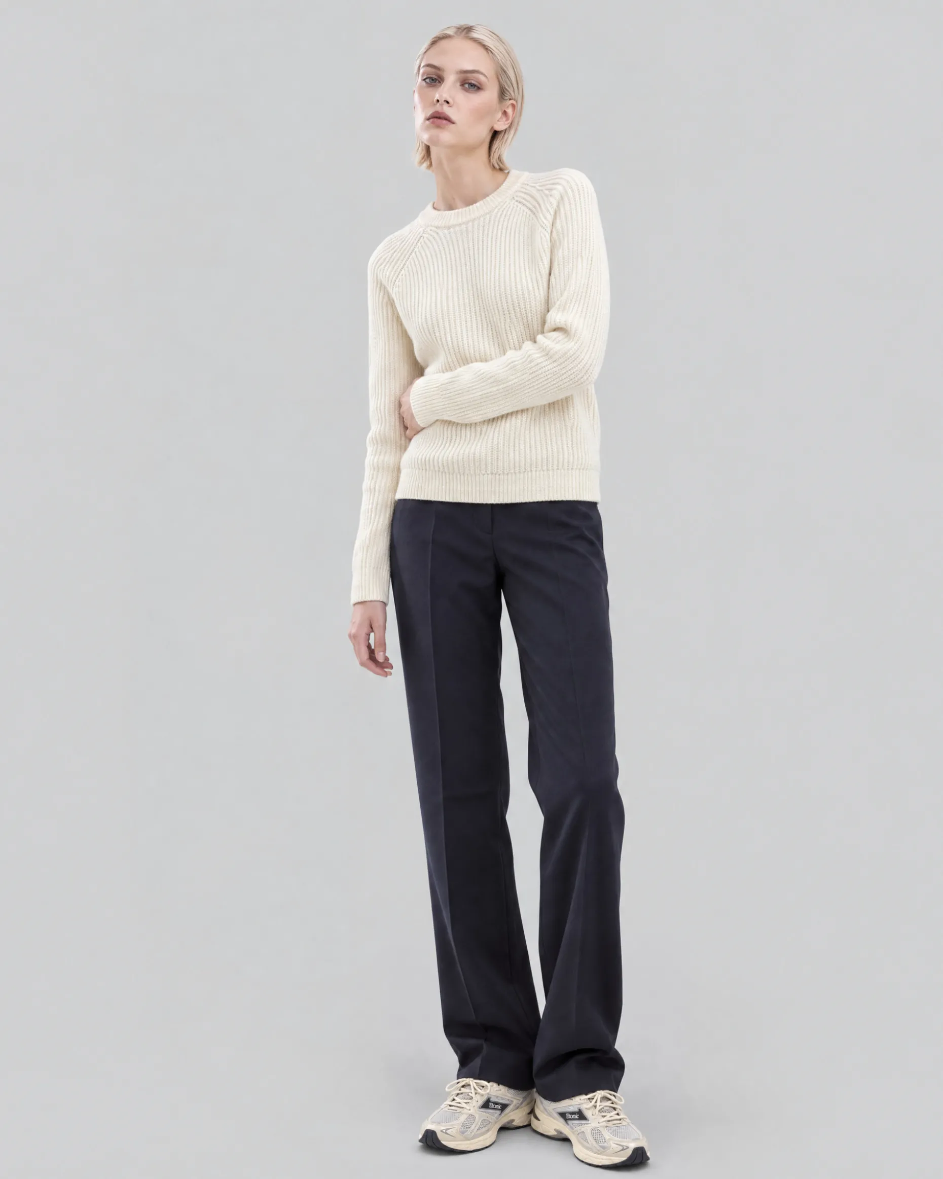 Pull en laine mérinos écru
