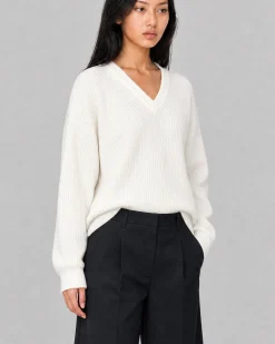 Pull en laine mérinos écru