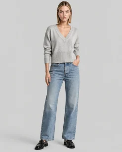 Pull en laine mérinos et cachemire bleu