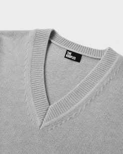 Pull en laine mérinos et cachemire bleu
