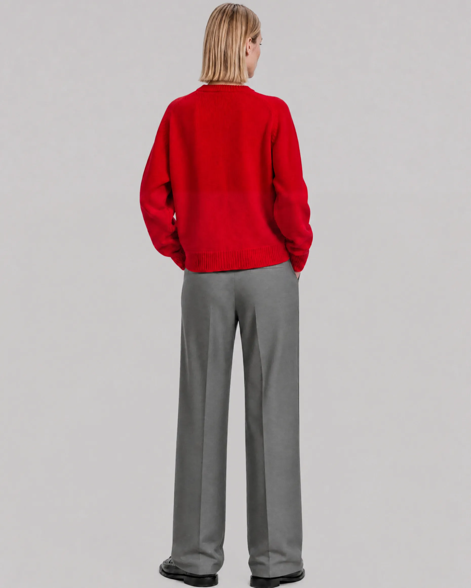 Pull en laine mérinos rouge