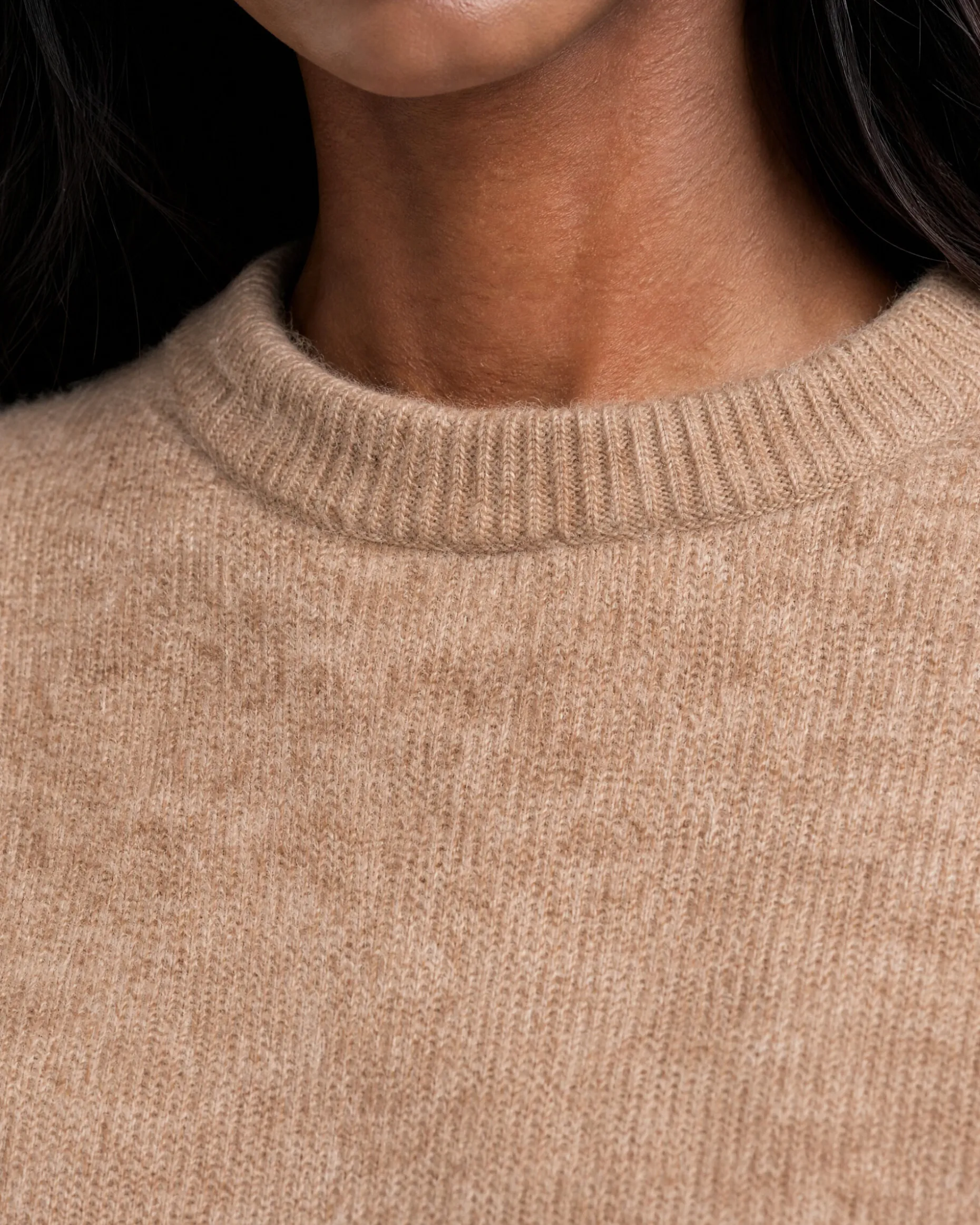 Pull en mohair mélangé beige