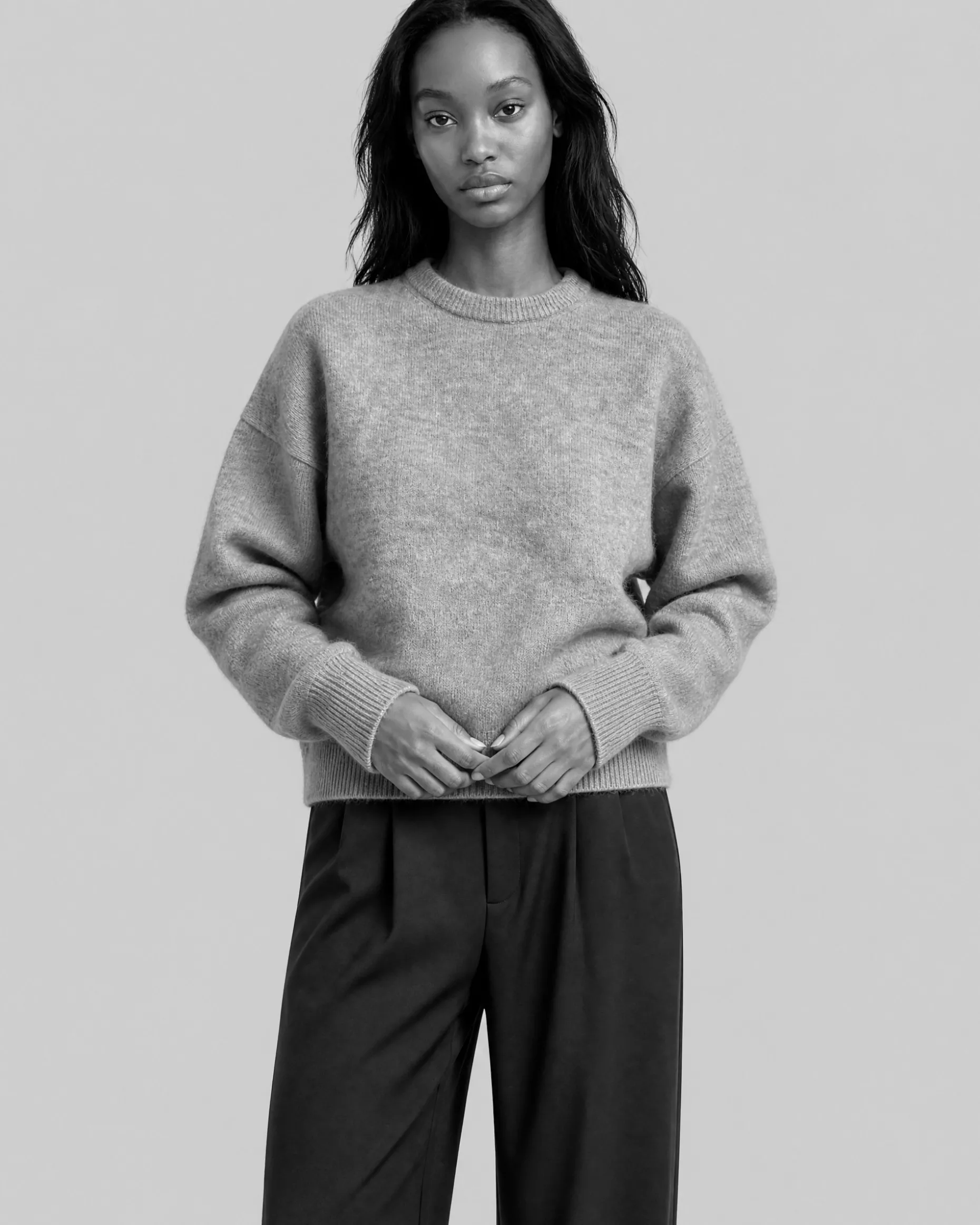 Pull en mohair mélangé beige