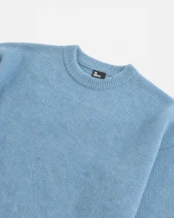 Pull en mohair mélangé bleu