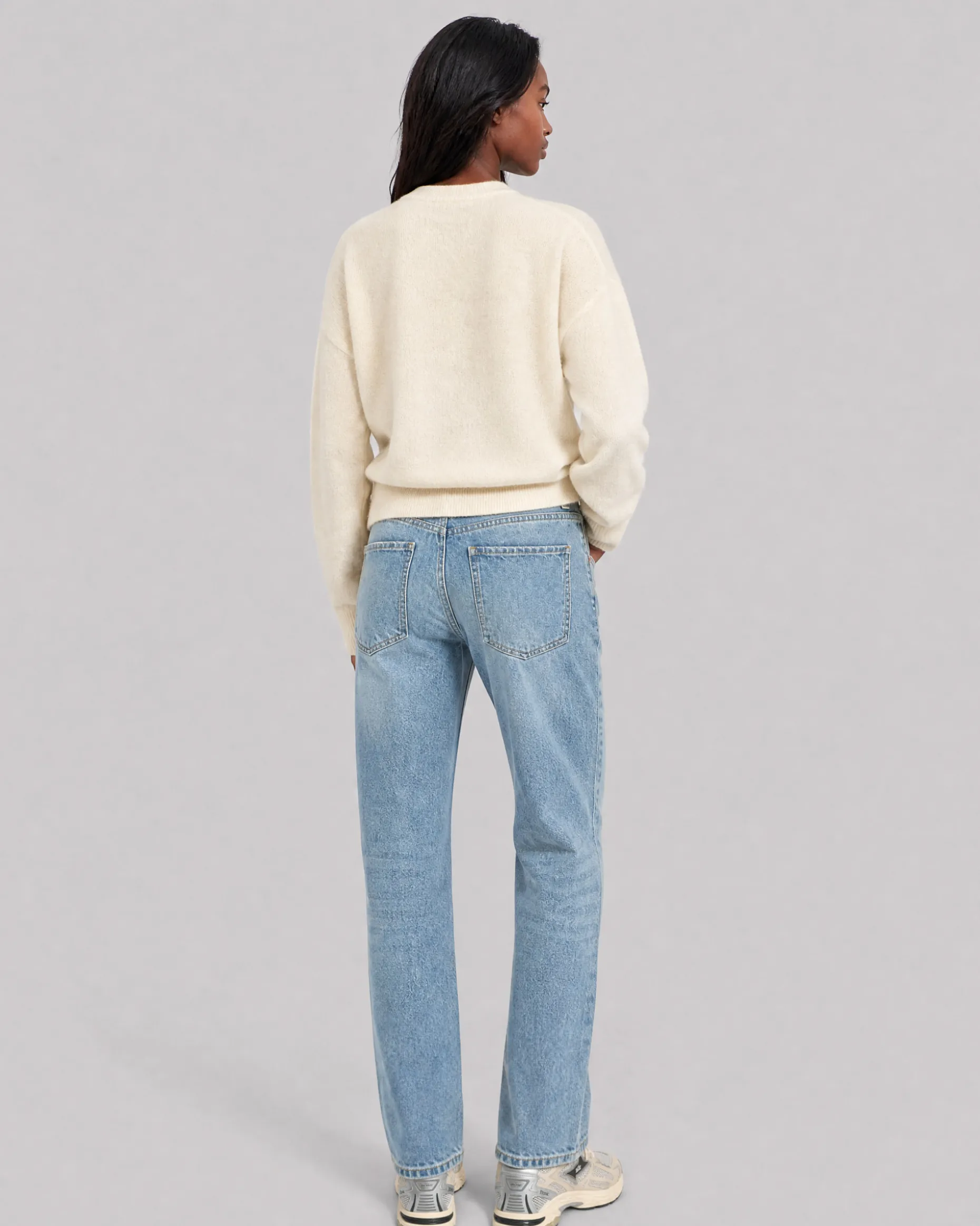 Pull en mohair mélangé ecru