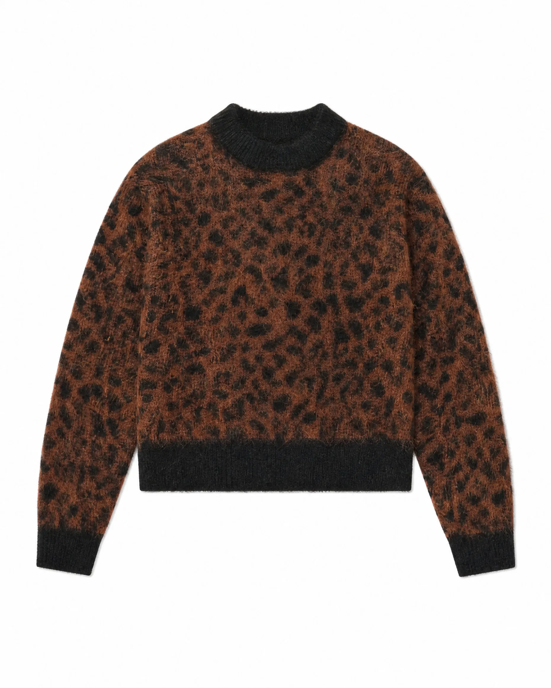 Pull en mohair mélangé motif léopard