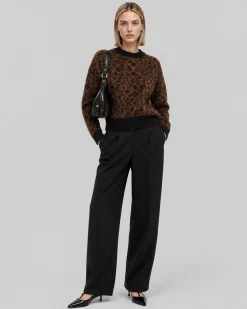 Pull en mohair mélangé motif léopard