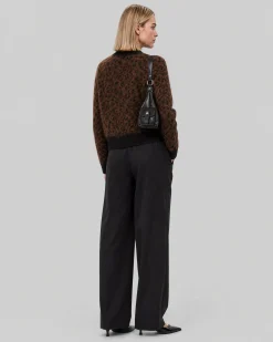 Pull en mohair mélangé motif léopard