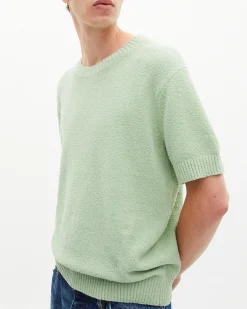 Pull manches courtes vert amande