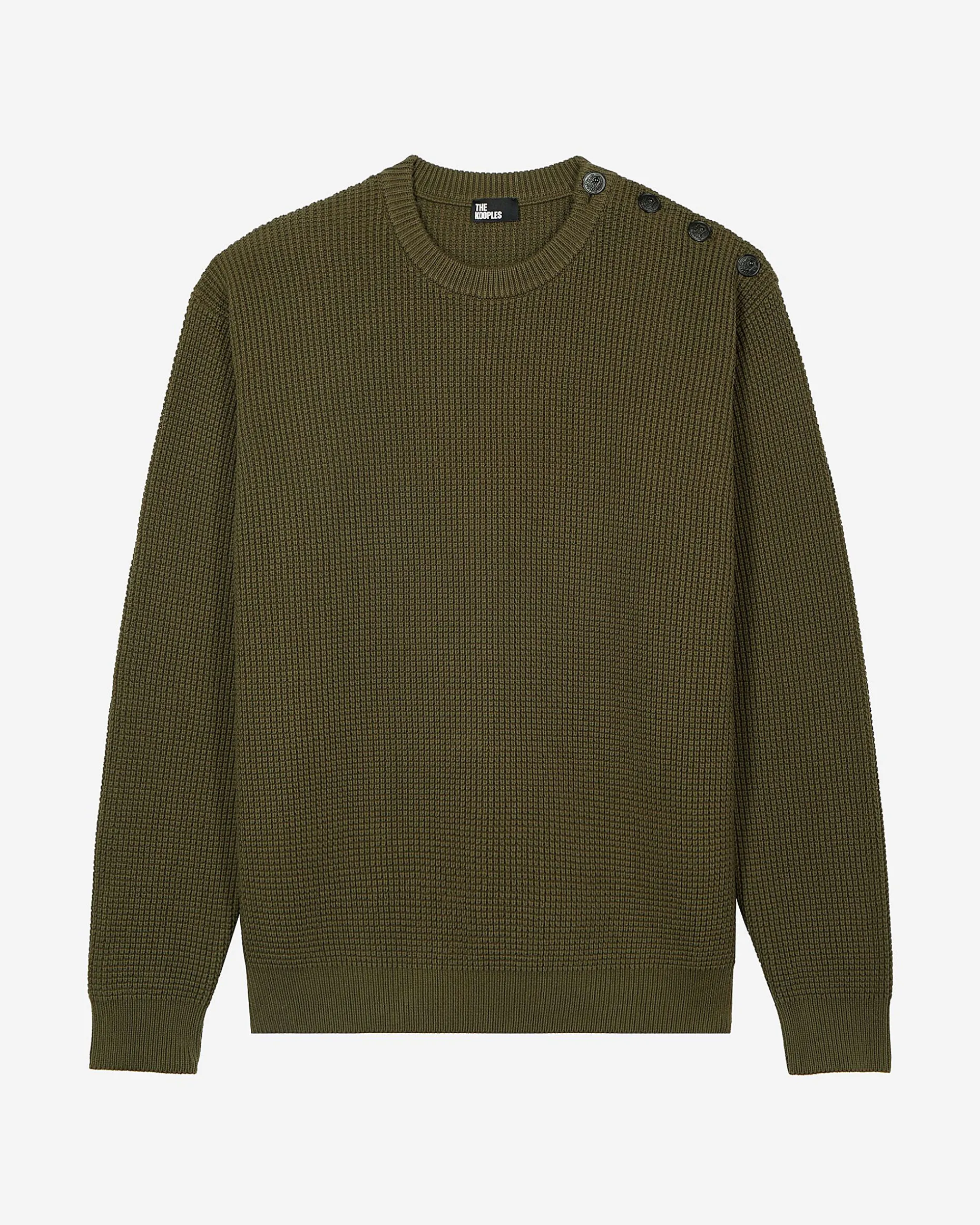 Pull à patte de boutonnage kaki