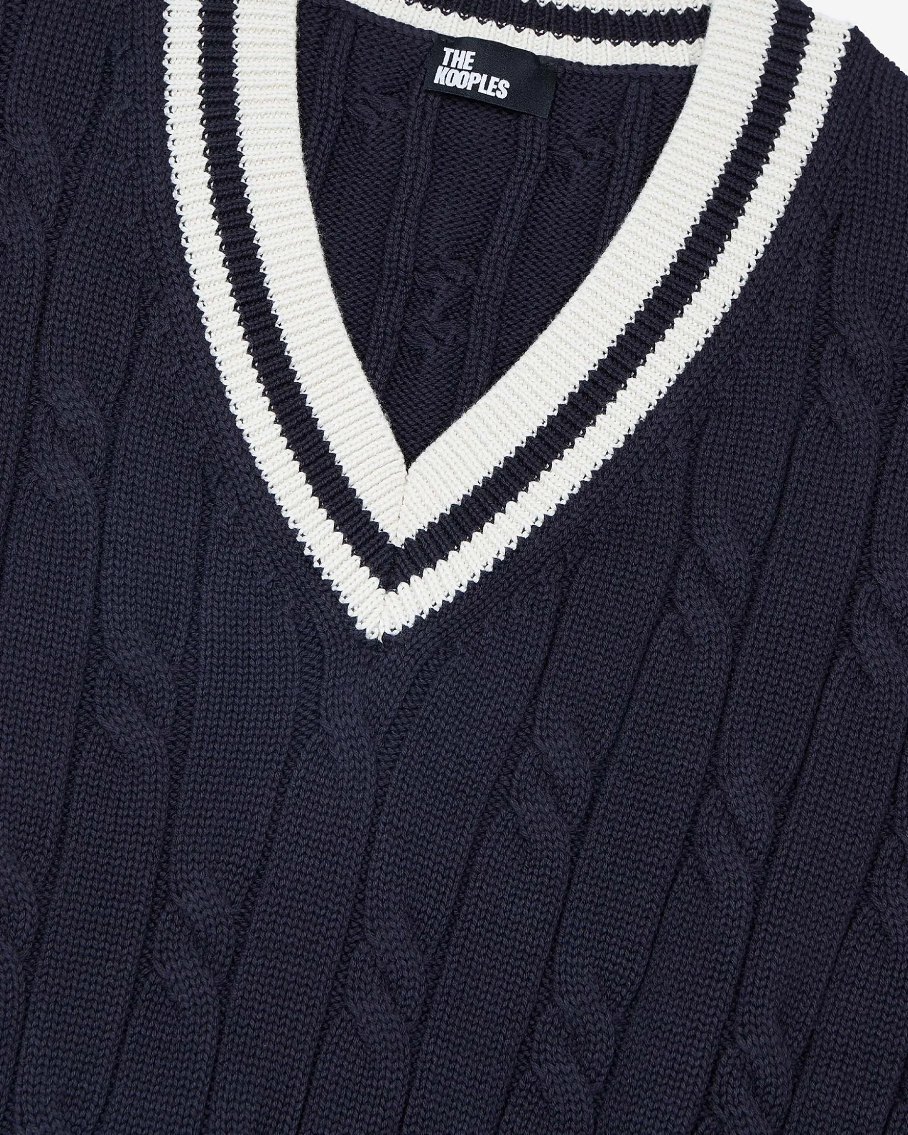 Pull sans manches en coton marine