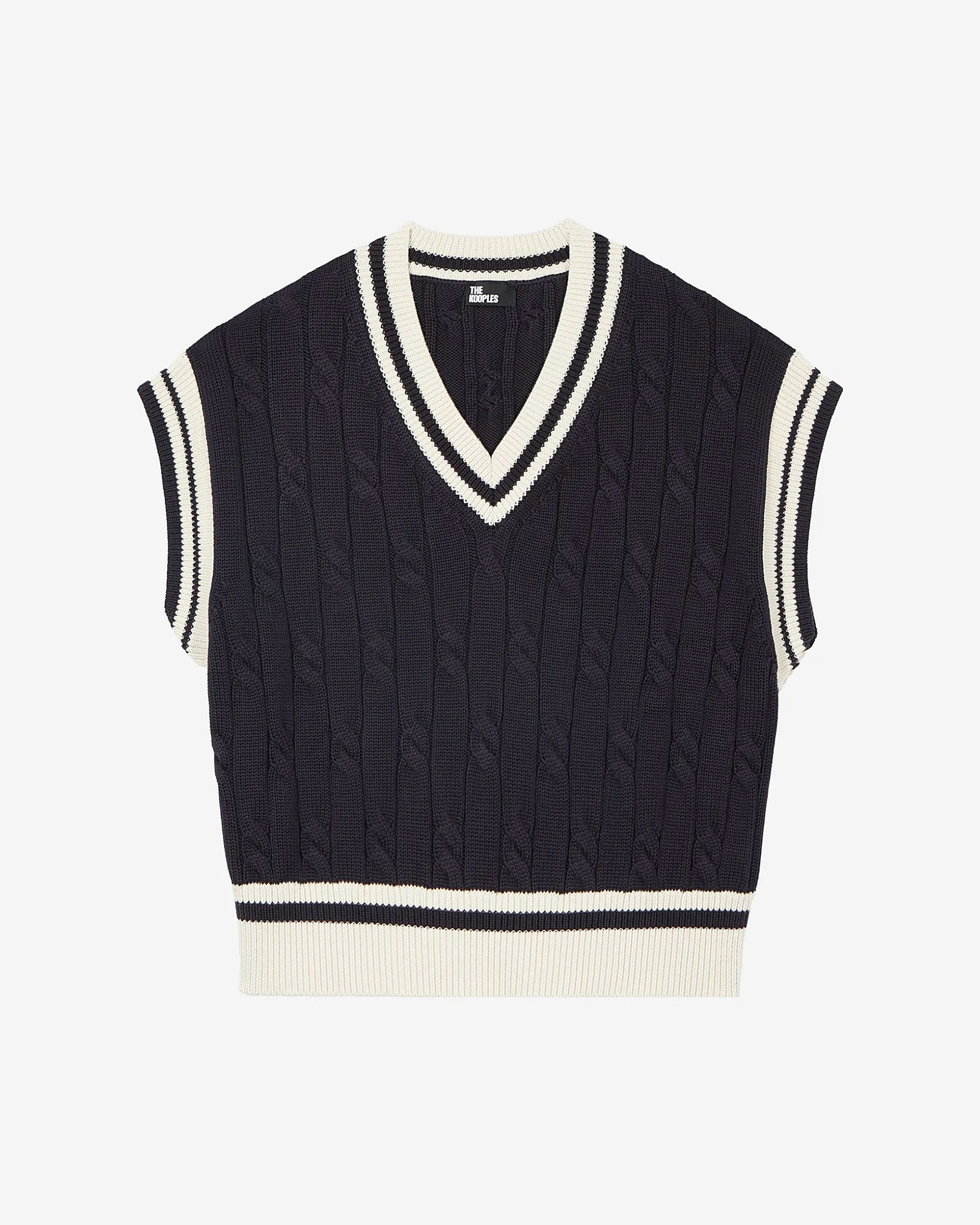 Pull sans manches en coton marine