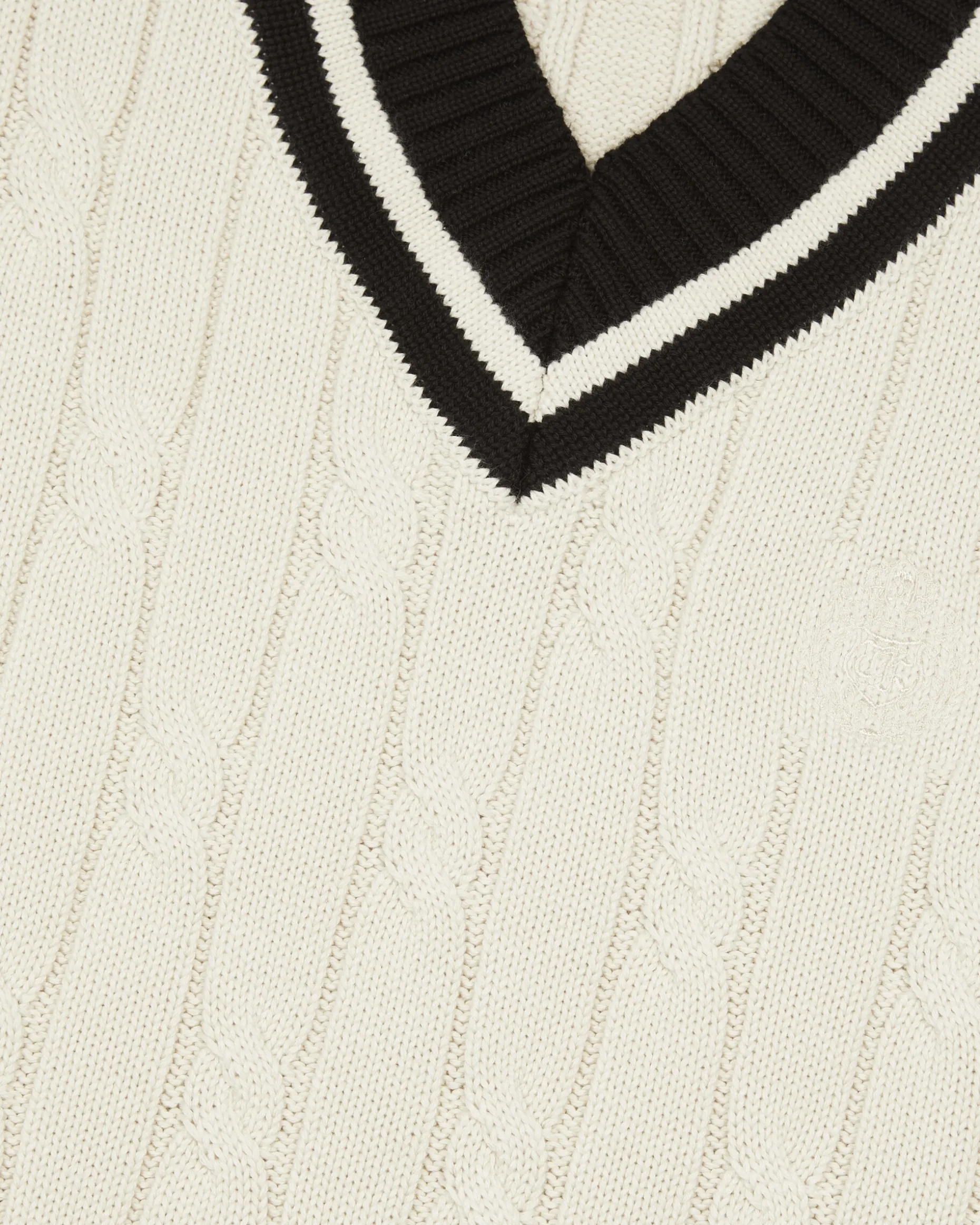 Pull sans manches à torsades beige