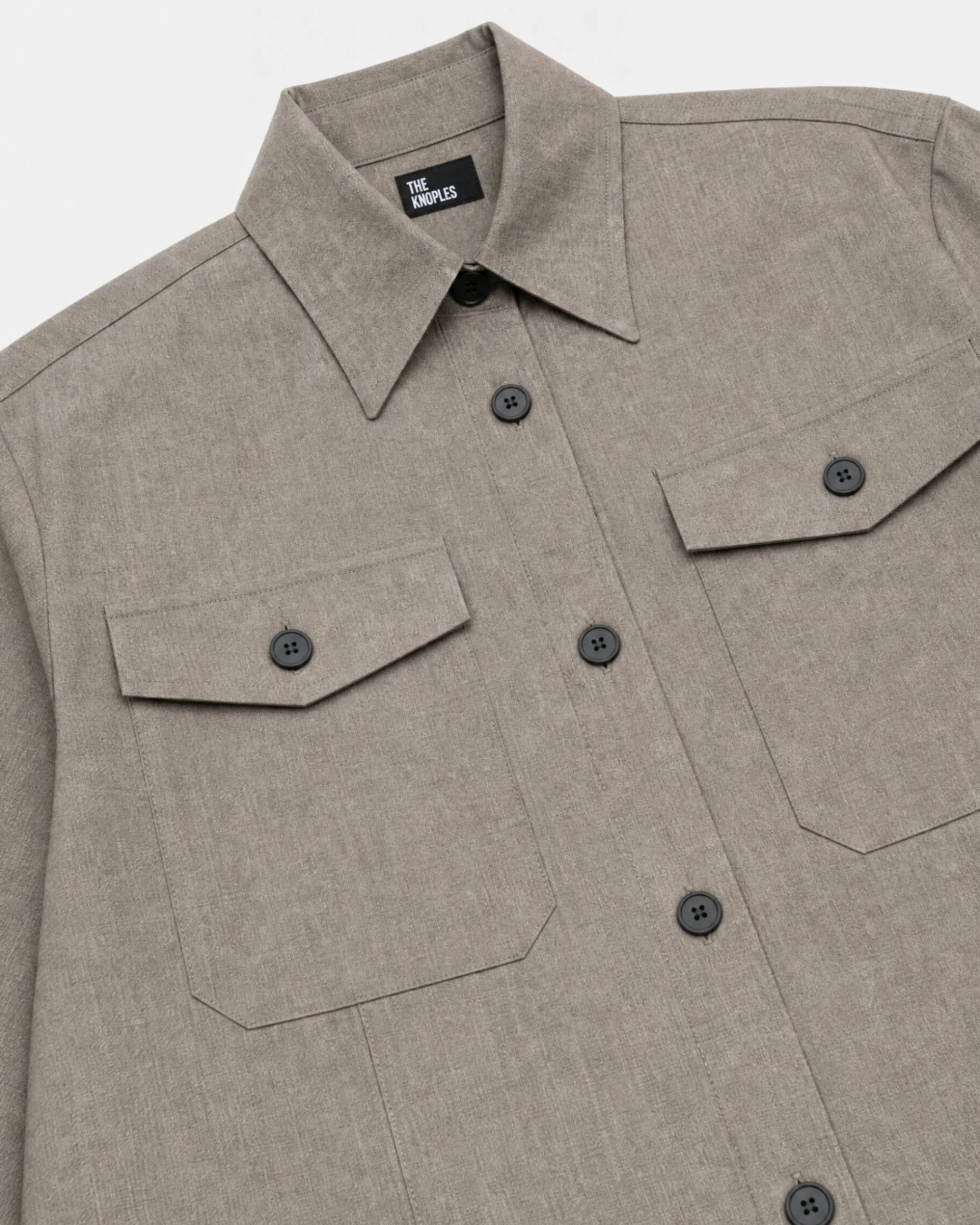 Robe chemise courte beige