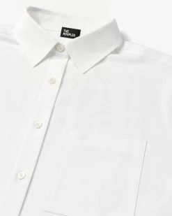Robe chemise courte en coton blanche