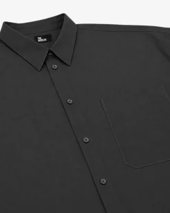 Robe chemise courte en coton noire