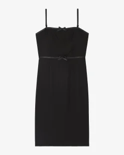 Robe courte avec détails de nœuds noire