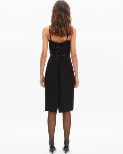 Robe courte avec détails de nœuds noire