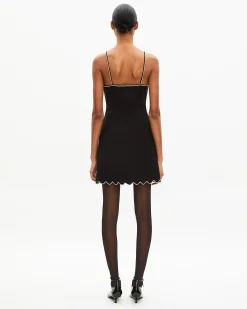Robe courte avec détails de strass noire