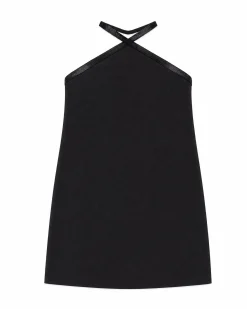 Robe courte avec strass noire