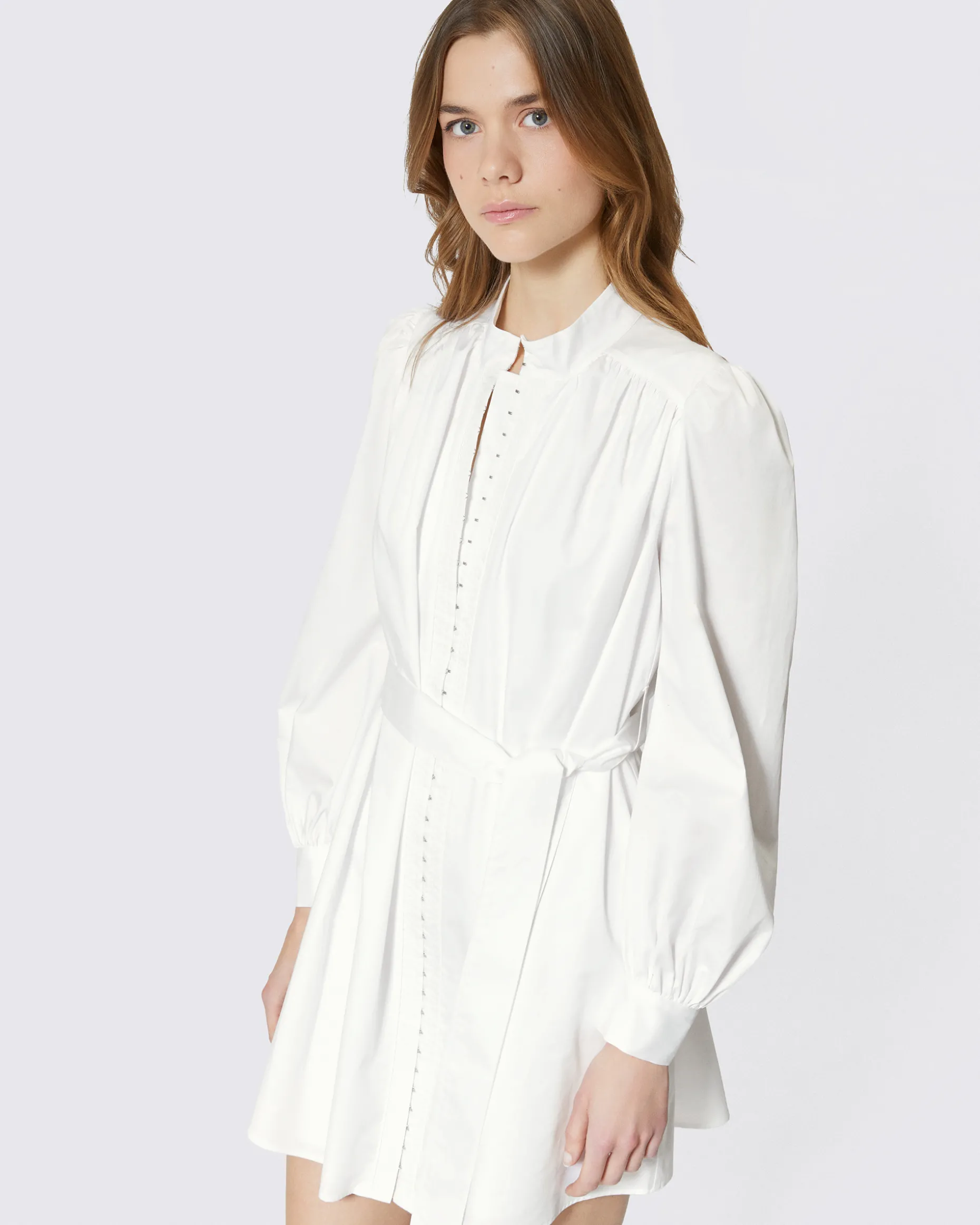 Robe courte en coton blanche