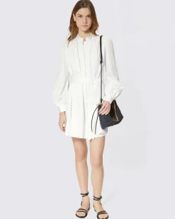Robe courte en coton blanche