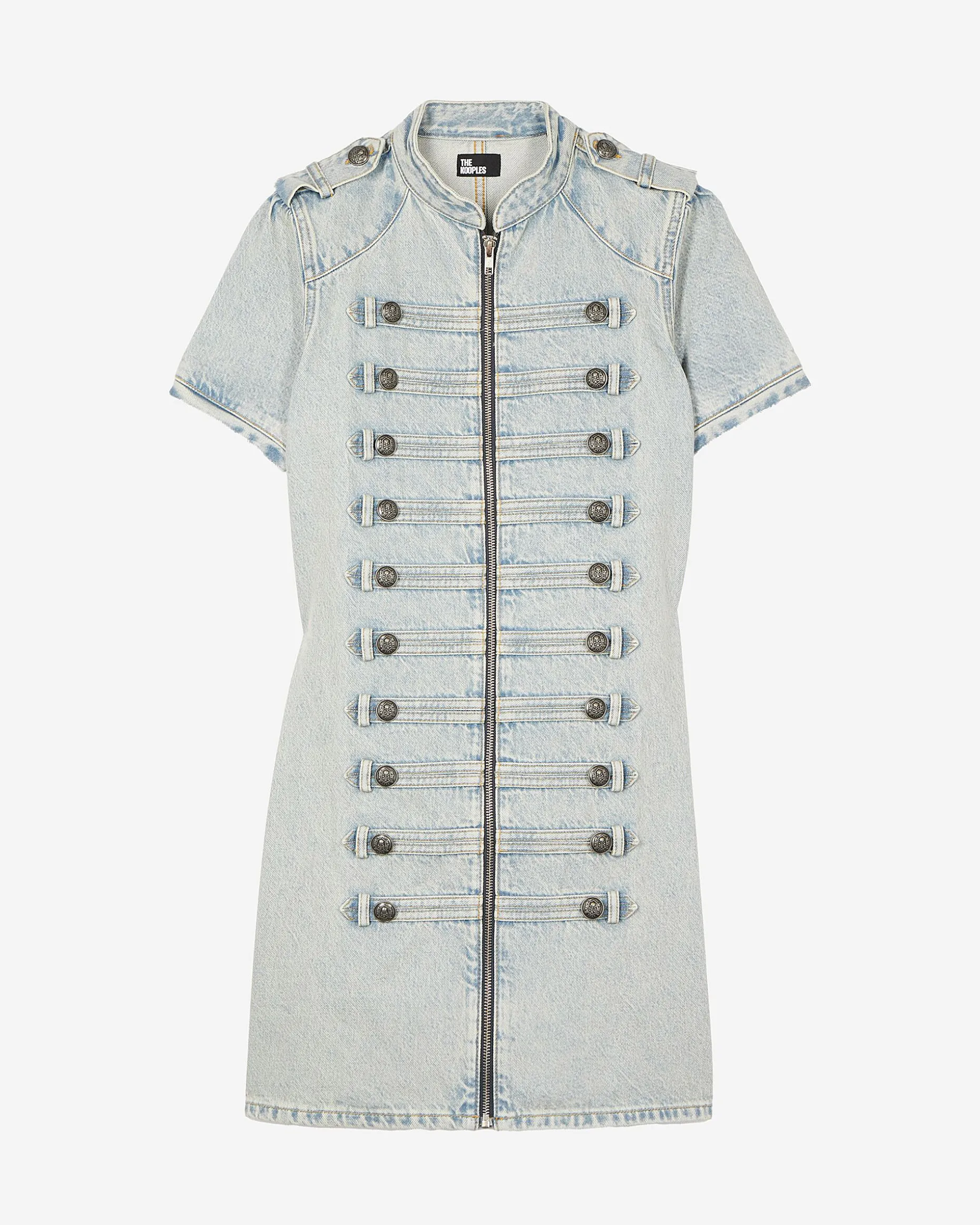 Robe courte en denim bleue