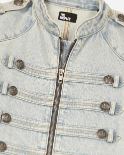 Robe courte en denim bleue