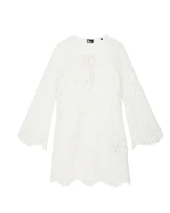 Robe courte en dentelle blanche