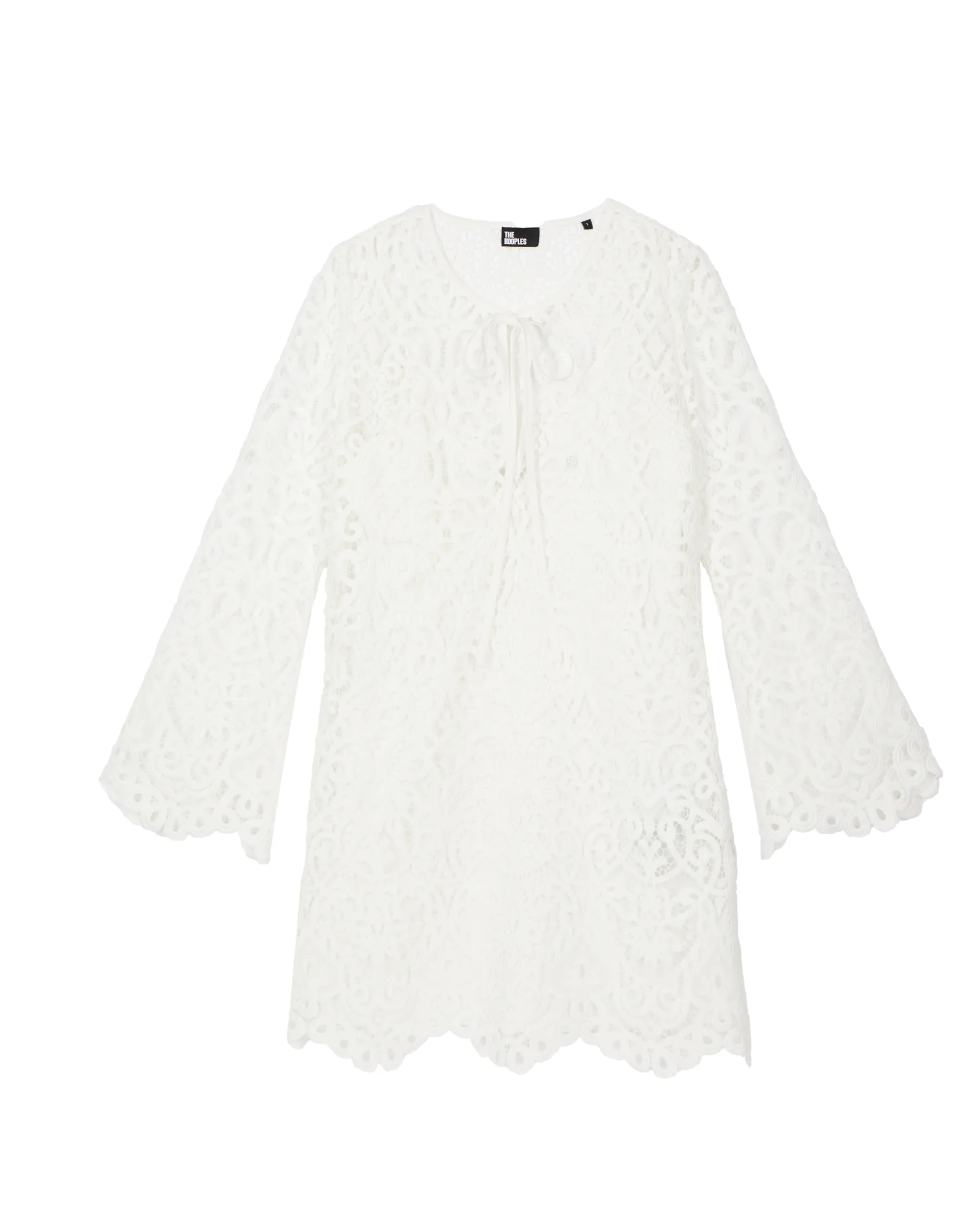 Robe courte en dentelle blanche