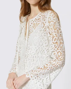 Robe courte en dentelle blanche