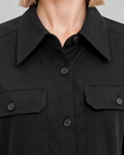 Robe courte en laine mélangée noire