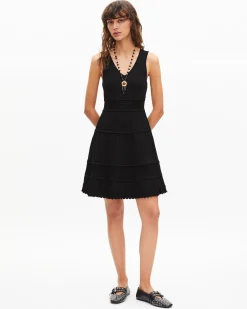 Robe courte en maille noire